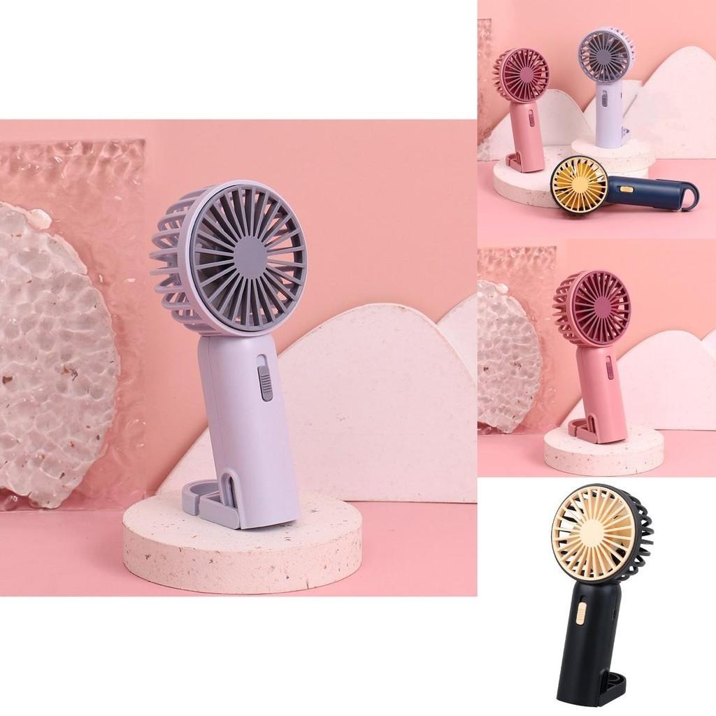 Adorable Cartoon Style Handheld Mini Fan With Custom Logo Usb Rechargeable 4-blade Low Noise