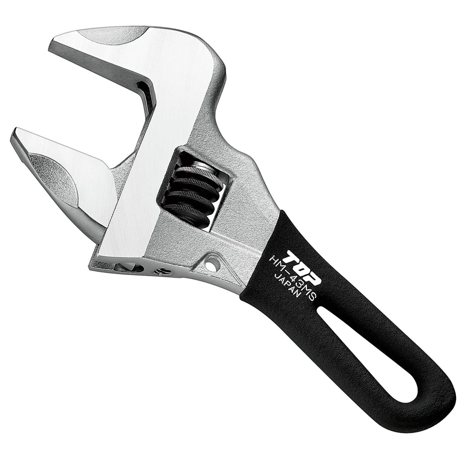 

ТОП Промышленный Регулируемый Короткий Рабочий Сделано в Японии (ТОП) Ключ с нулевым люфтом, Широкий, Открытие 0-43 мм, Черный, Червяк с нулевым люфтом, HM-43MSBK, Цубаме-Сандзё, чёрный