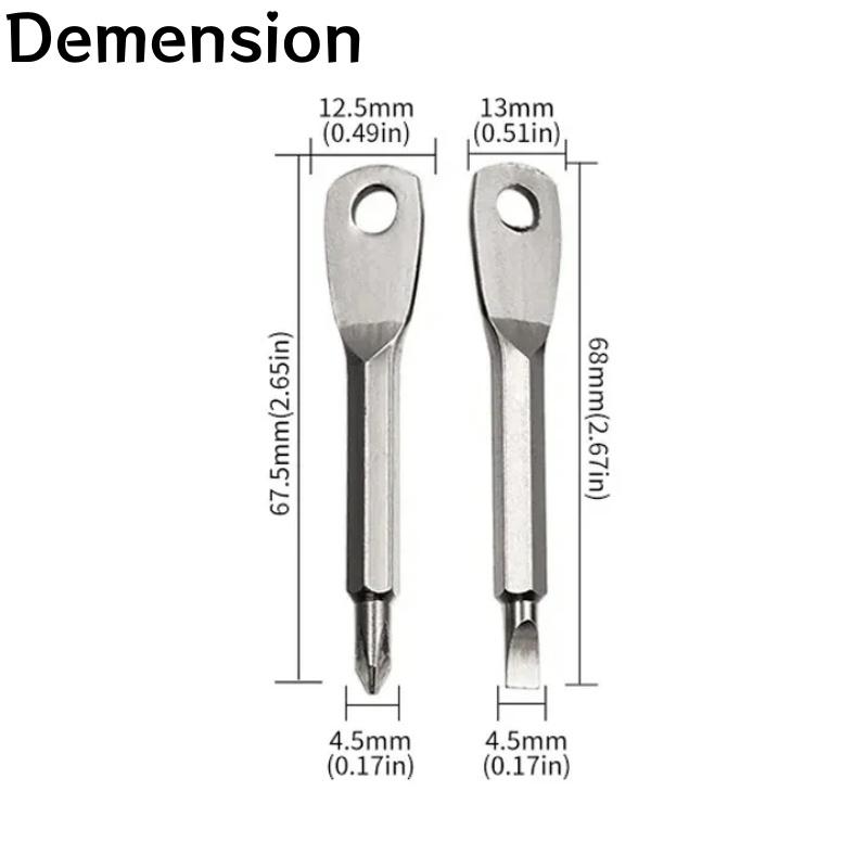 Portable Phillips Slotted Screwdriver Set Key Ring Mini Pocket Cross Screw Keychain Multifunctional Repair Tools Outdoor Gadget