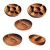 Wood Divided Servings Tray Dinner Platters Round Candy Tray Fruit Plate for Party Dishes Snacks Dried Fruit Easy To Use