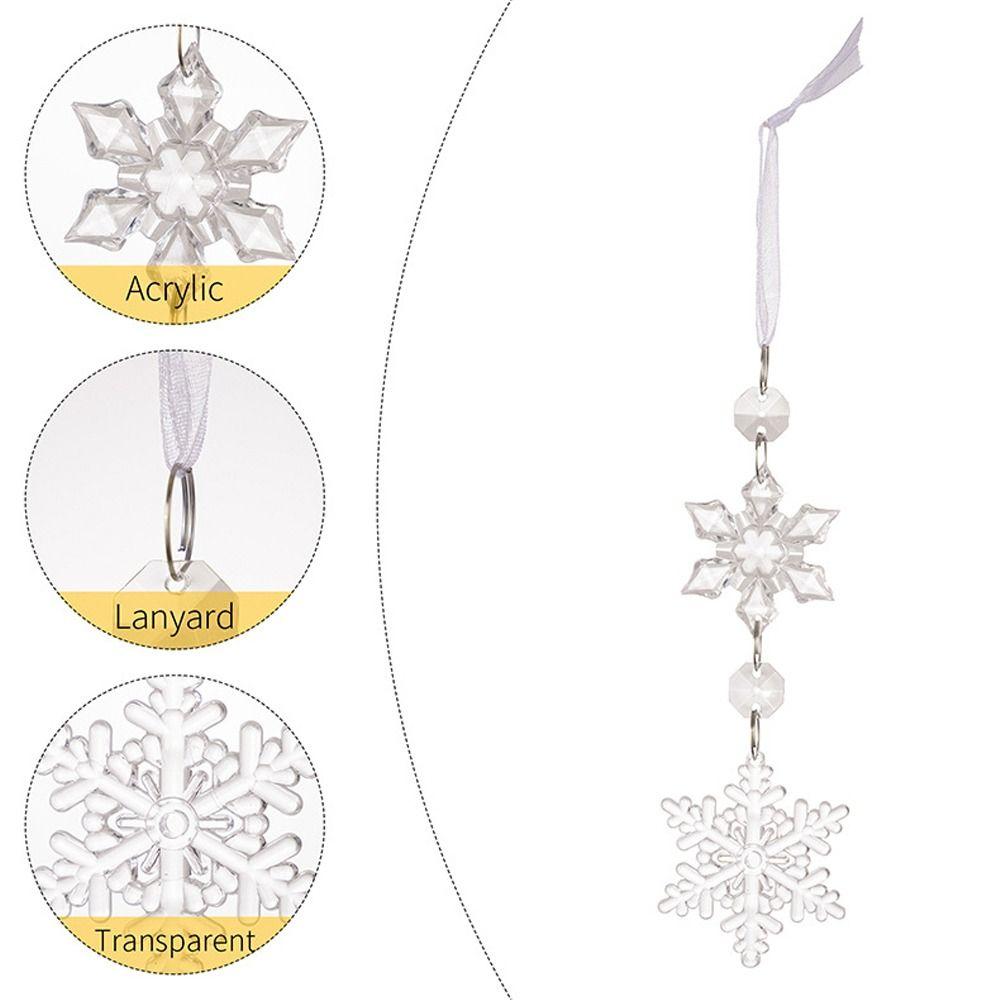 4pcs Colorful Snowflake Ice Strip Pendants Xmas Tree Hanging Ornament  Winter Party Home Decor