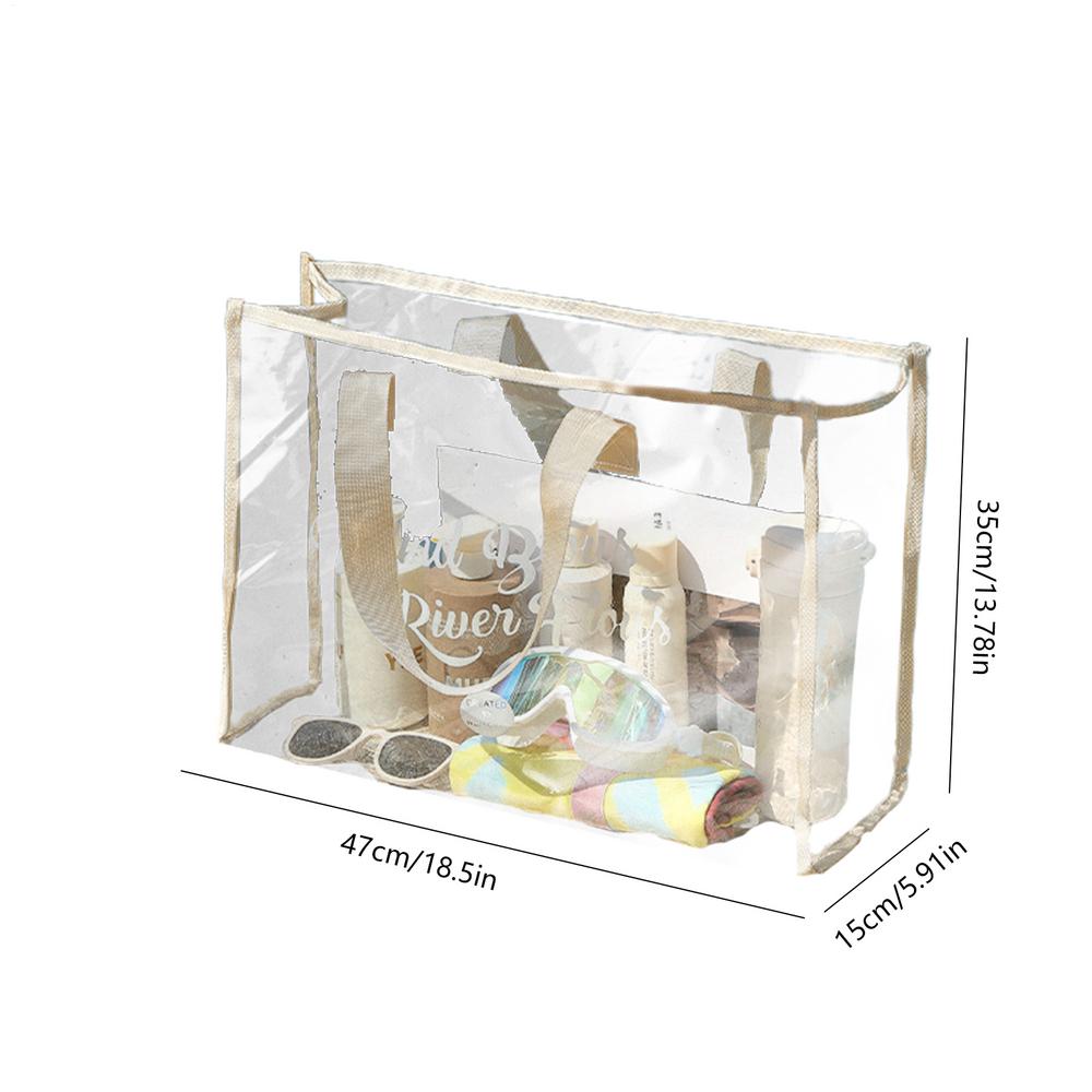 

Waterproof Cosmetic Bag Fashionable Summer Storage Shoulder Bag Large Transparent Tote Bag For Women Swimming Beach хакі