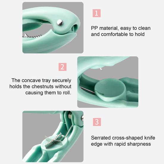 1/2/3Pcs Chestnut Peeler Tool Sharp Serrated Blade Nutcracker Chestnut Opener Ergonomic Comfort Grip Nut Prep Helper Chestnut Peeling Tool