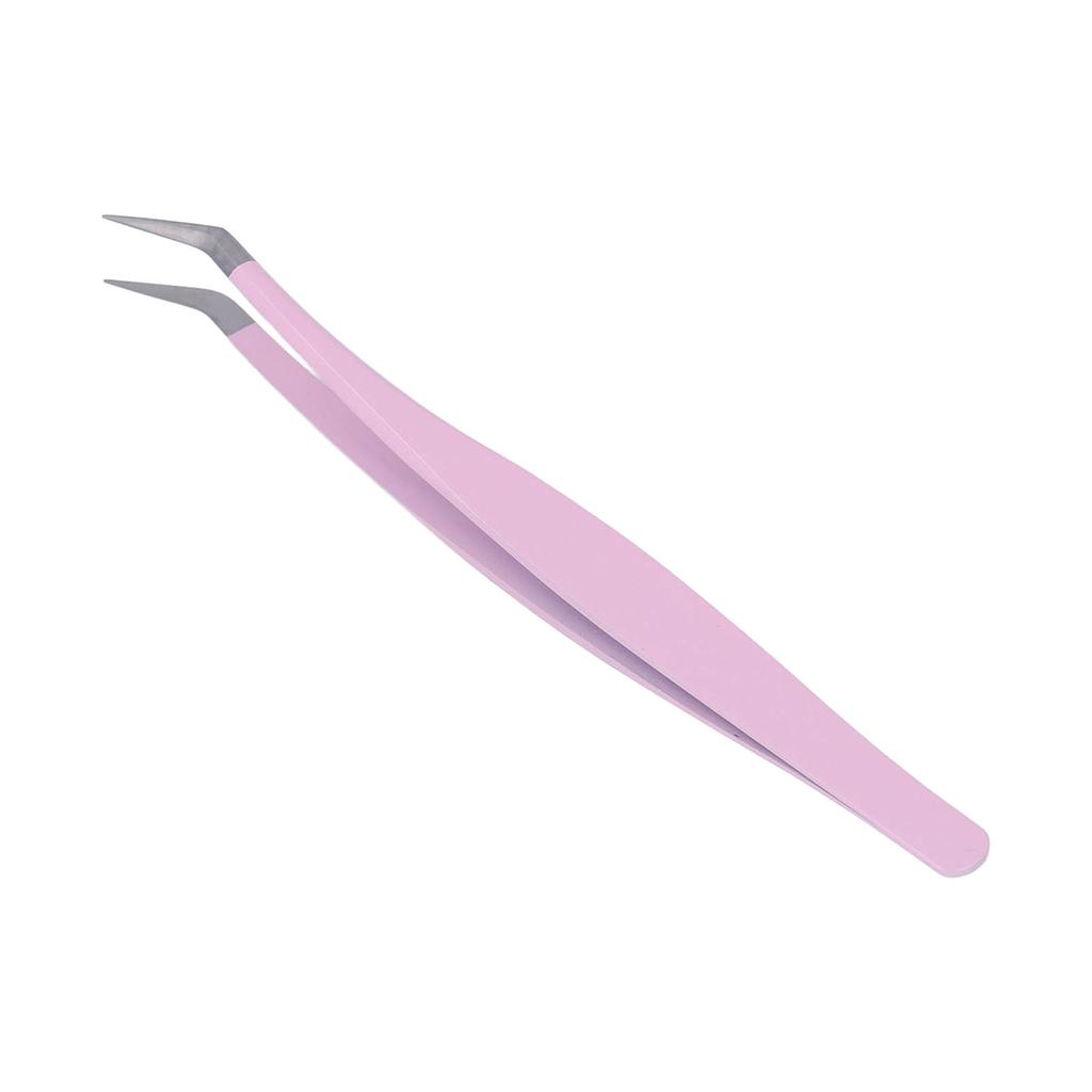 Eyelash Extension Tweezers Professional Stainless Steel Precise Bent Lash Tweezers for Fanning