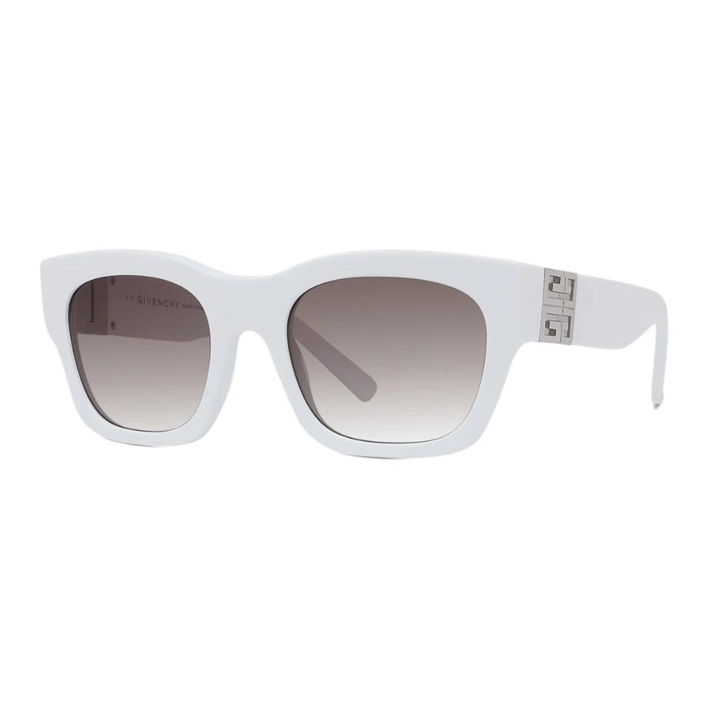 GIVENCHY Temples Logo Decoration Square Sunglasses Unisex Couple White