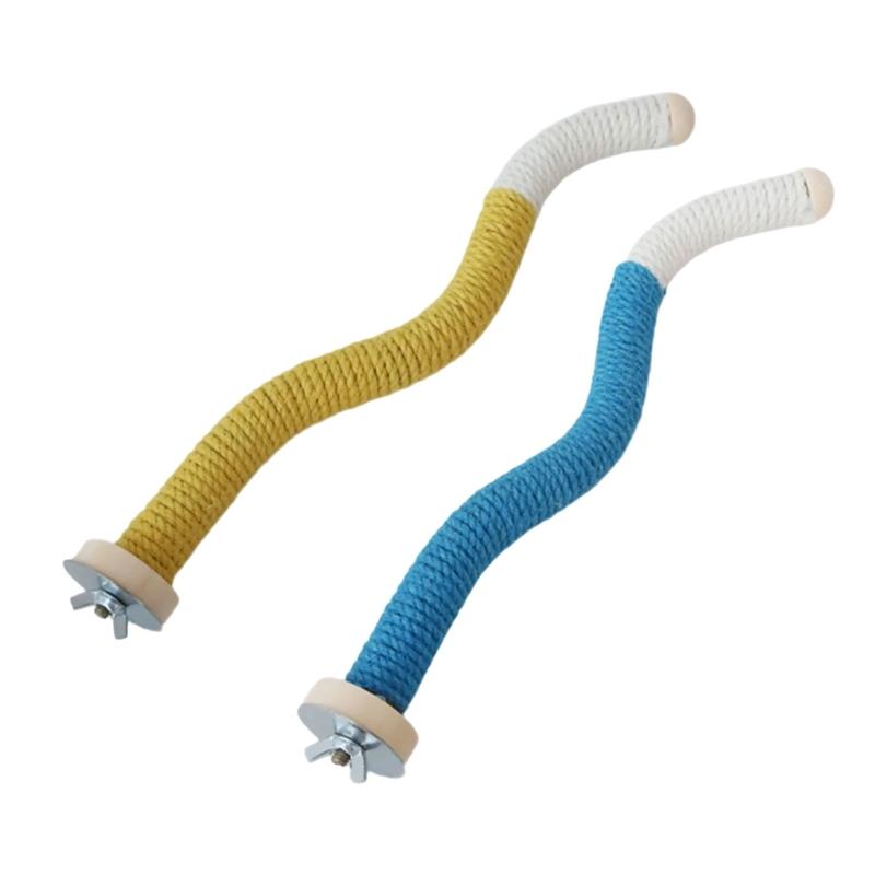2er-Pack Papageien Sitzstangen Krallen Schleifen Flexibler Haustier Vogel Sitzstock für Nymphensittiche, Kakadus, Loris, Aras