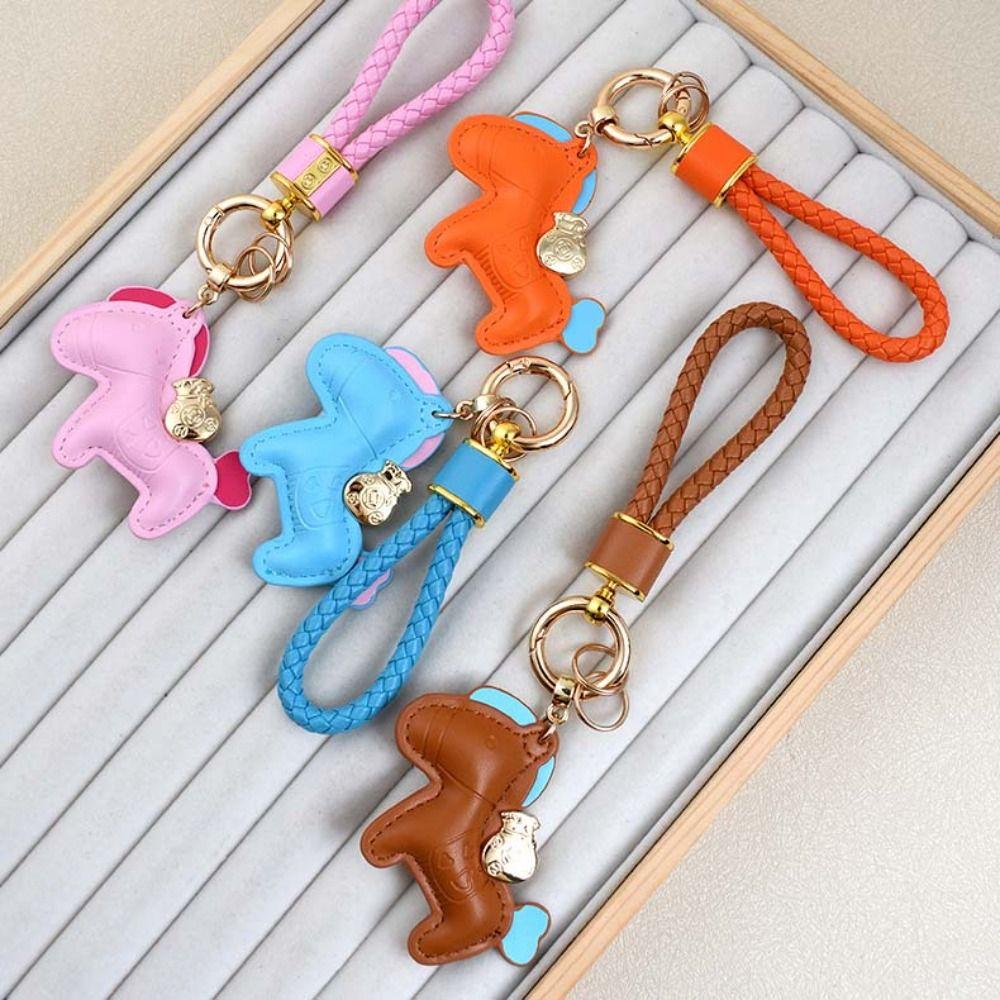 Cartoon Style Pony PU Keychain Candy Color Year Horse Mascot  Zodiac Celebration