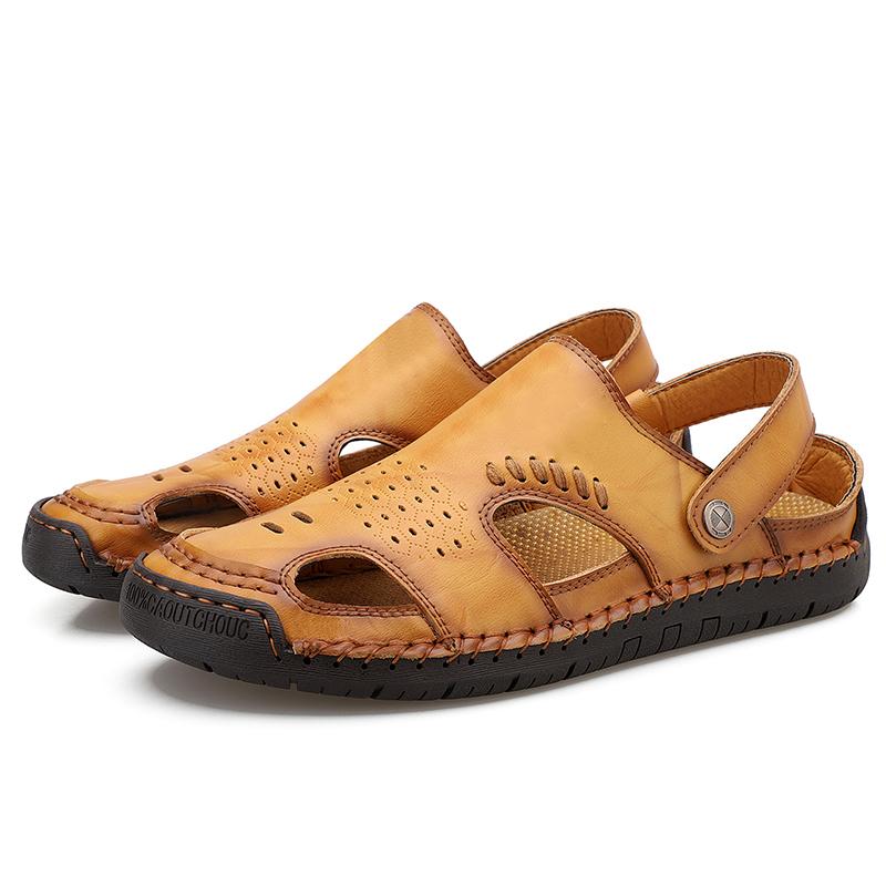 

Летние мужские повседневные дышащие сандалии Повседневная обувь для мужчин на открытом воздухе Ретро сандалии для мужчин Пляжная обувь тапочки модный дизайн 48 хаки