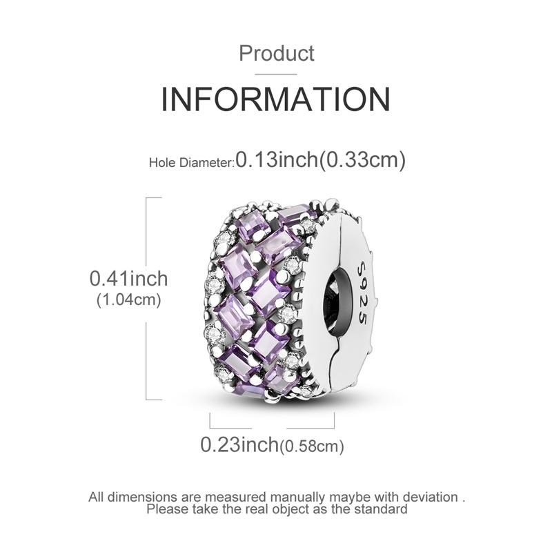 Original Charms Beads Copper Clip Charms Zircon Silicone Spacer Beads Fit Original Bracelet Diy Charm Women Jewelry