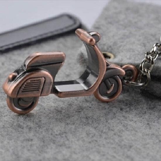 Bronze 3D Motorcycle Scooter Keychain Classic Keyring Pendant