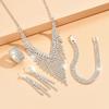 Bridal Jewelry Set Wedding Necklace Earrings Bracelet Ring Set Accessories
