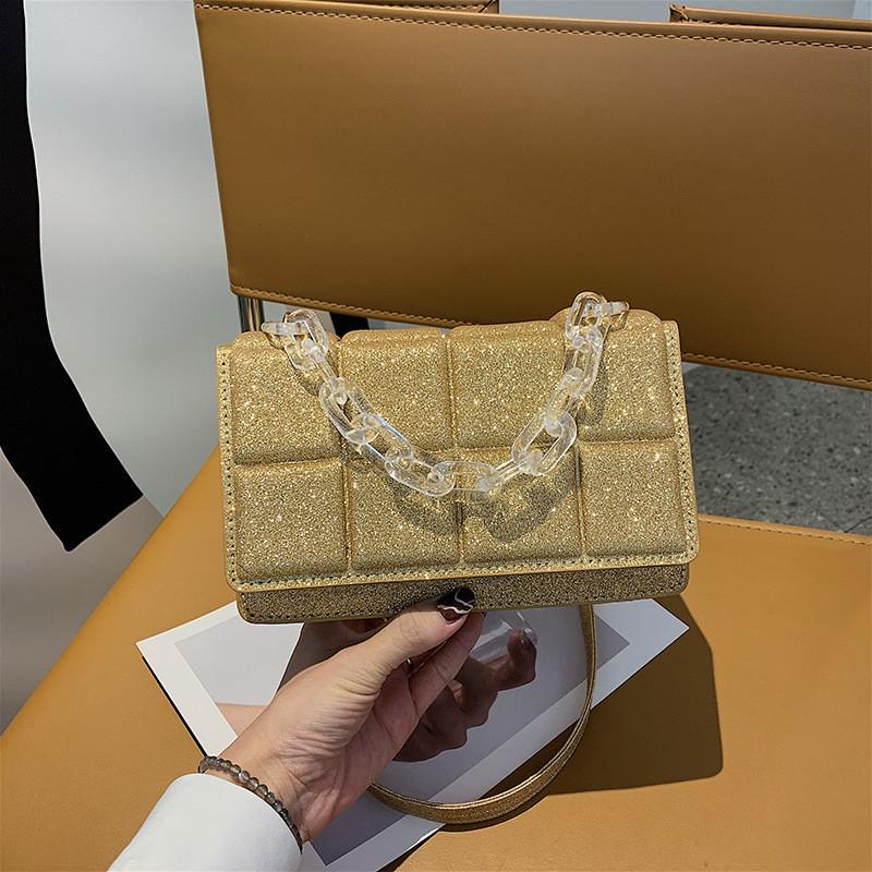 Stylish Chain Minimalist Square Bag 2023 Summer New Casual Commuter Shoulder Bag Trendy Popular Handbag