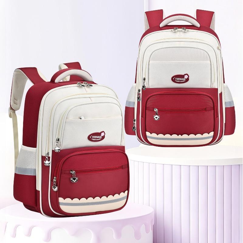 New Contrasting Color Schoolbag for Primary Students Grades 1-6 Multi-layer Large Capacity Girls Backpack Lightweight Wear-resistant Children Book Bag