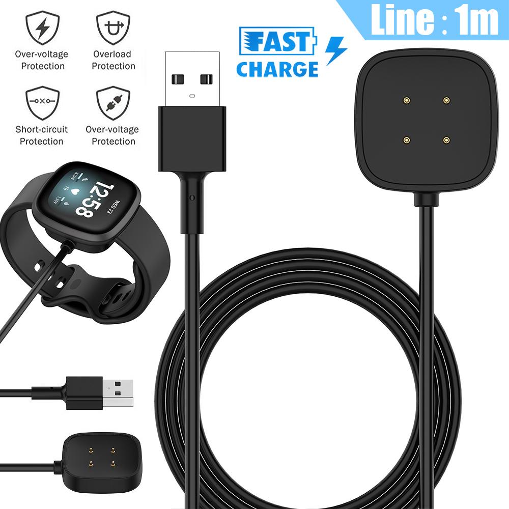 

Maijiabao для Fitbit Versa3 / Sense Watch USB Зарядная док-станция Быстрое зарядное устройство Кабель Шнур
