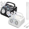 Handheld Multi-Hole Bubble Machine, Automatic Bubble Blower with Dual Fans High Output 20000 Bubbles Per Minute, for Birthday Parties, Weddings