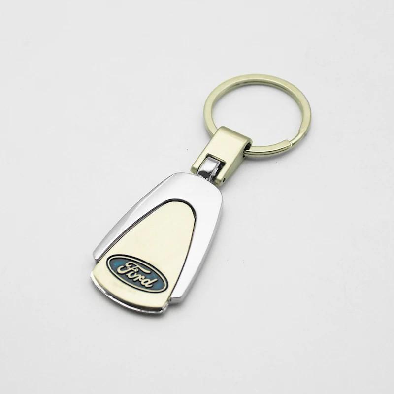 TVEI7 3DMetal/Leather Car Keychain Badge Emblem For Ford Fiesta Focus MK2 Mondeo Kuga Galaxy C-Max S-Max Key Chain Rings Accessories