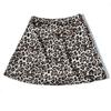 Leopard Floral High Waist Zip Skirt Women's Leopard Print Floral High Waist Zip Skirt