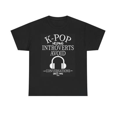 K Pop Hilft Introvertierten T-Shirt Lustige Witze Comedy Grafik Unisex Schweres Baumwoll