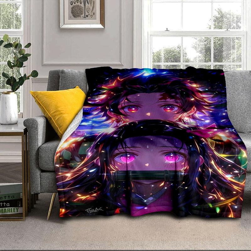 Anime Slayer Adventure Blanket Flannel Blanket for Bed, Sofa, Camping, Hiking, Picnic Essentials, Gift for Family Fan Gifts