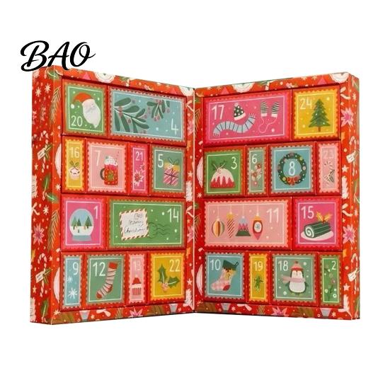 DIY Handarbeit Geschenk für Erwachsene Weihnachten Kreuzstich Adventskalender, 24 Tage Countdown Kalender Stickerei Set, Handgefertigte Projektbox Hand
