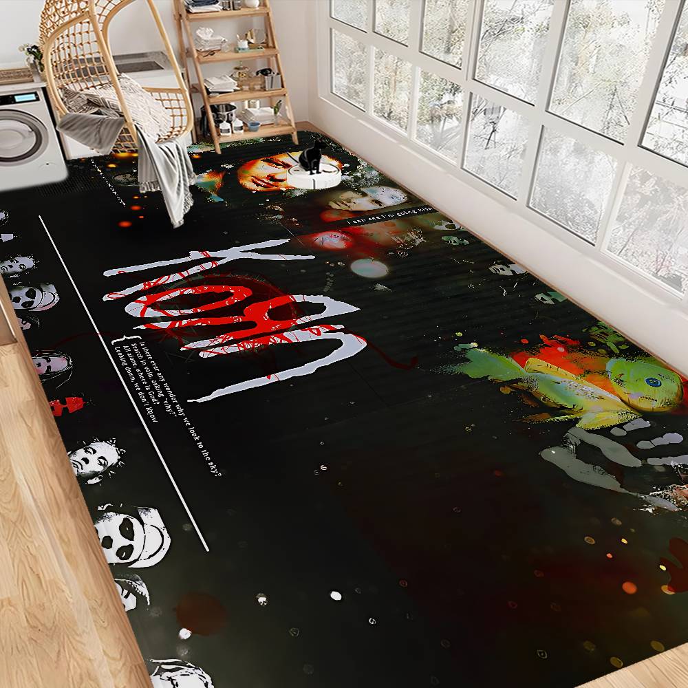 Rock Band K-Korn Long Rugs Cheaper Anti-slip Modern Living Room Balcony Printed Bedside Area Rugs