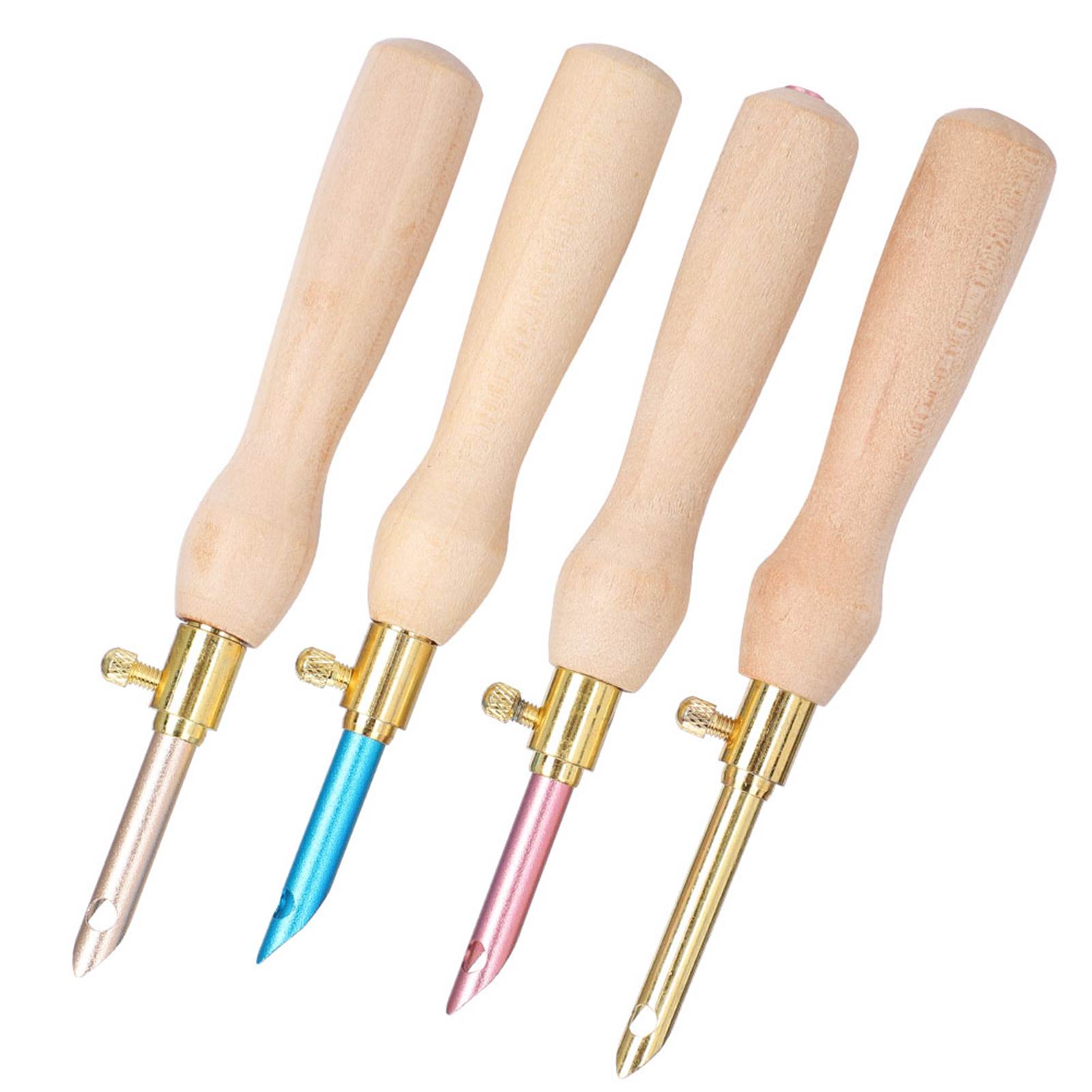 

4 шт. Портативная ручка для вышивания пуансонной иглой, деревянная ручка для шитья, валяния, рукоделия своими руками