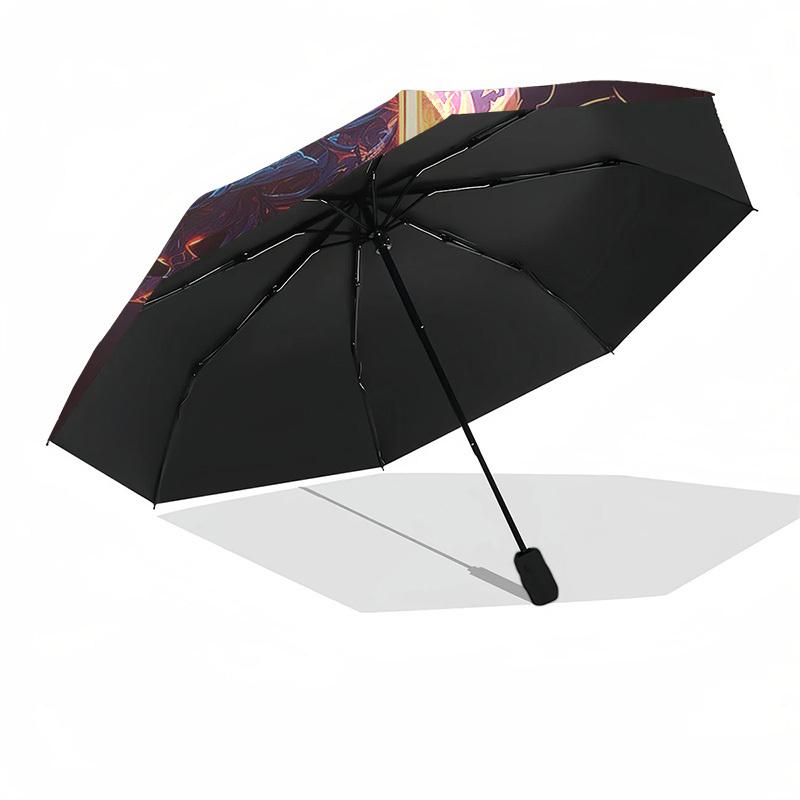 1pc Flaming Skull Holding Sword Umbrella with Plastic Handle,Suitable for All Seasons Home Travel Outdoor UmbrellaDD397
