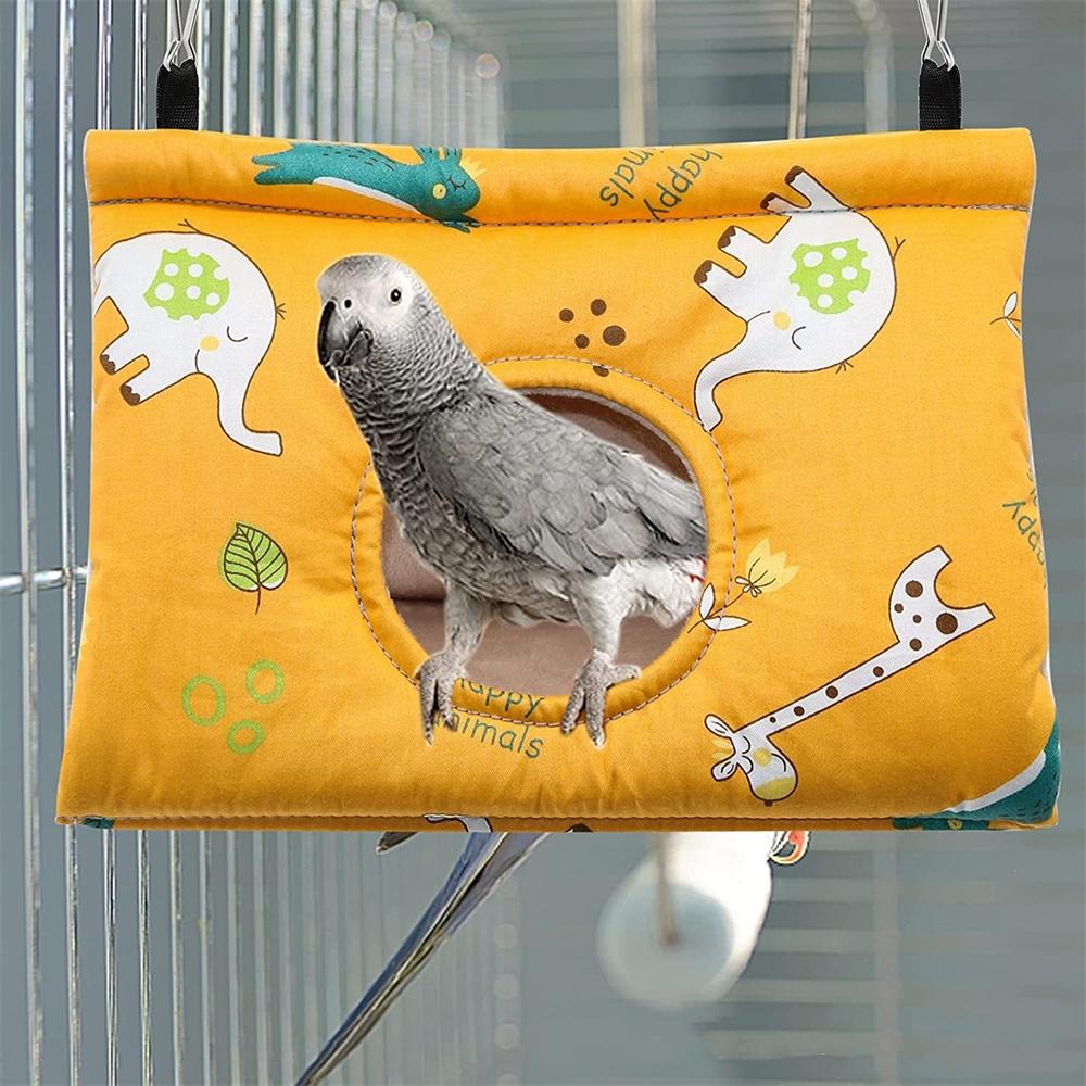 Winter Warm Bird Nest House Parrot Hanging Hammock Velvet Shed Hut Finch Cage Plush Birds Hideaway Pet Sleeping Bed Perch Swing