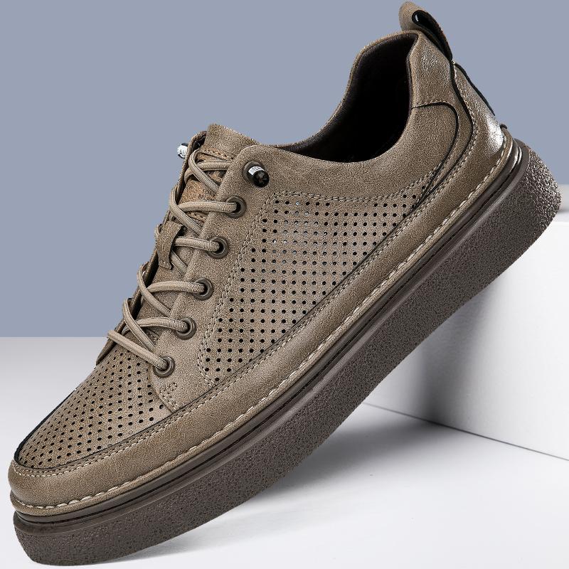 New High Quality Men's Shoes Genuine Leather Lace-up Oxford Shoes Brand Business Men Casual Shoes Handmade Skateboard Shoes