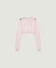 GROVE Veni Argyle Crop Cardigan (Pink)