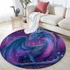 Purple Dragon Round Area Rug,Carpet Rug for Living Room Bedroom Sofa Playroom Decor,Non-slip Floor Mat