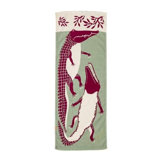 moritaMiW Towel Tenugui Crocodile Brothers 100% Cotton Made in Japan