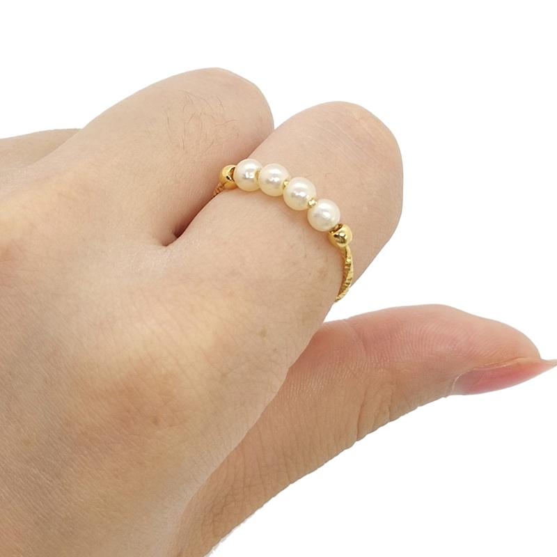 Anti-anxiety Ring Fidget Beaded Spinner Ring Stress Relieve Fashion Jewelry Great Gift for Women Men Girl