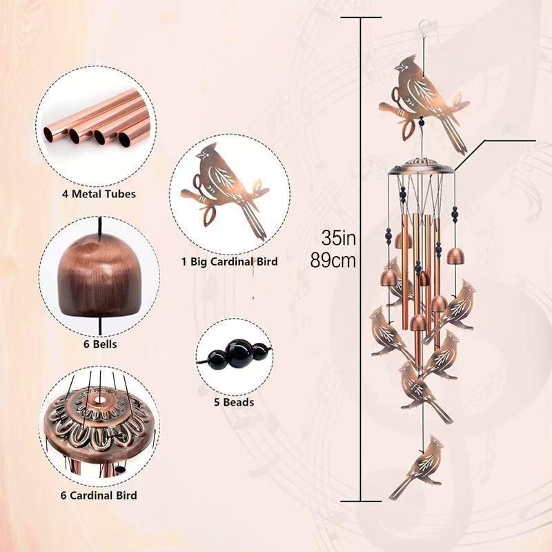 

Animal Wind Chime Hanging Ornament - Creative Garden Decoration with Metal Bell Pendant