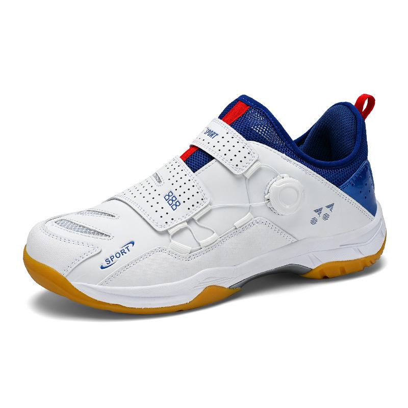Men's Breathable Rotary Buckle Sports Shoes - Lightweight Casual Badminton and Tennis Trainers