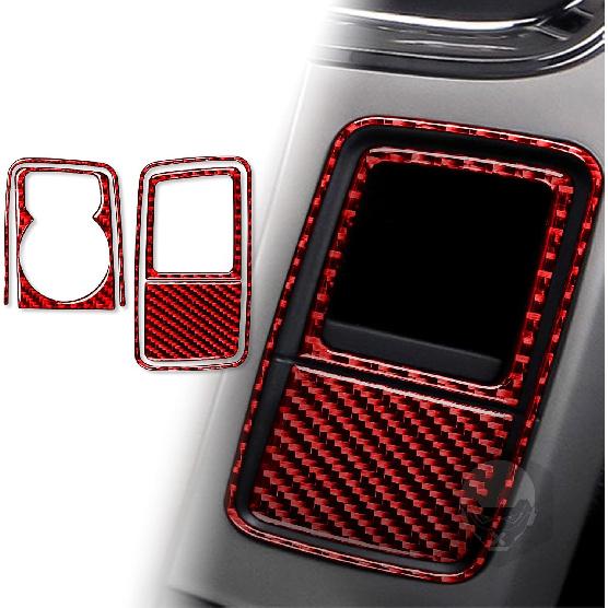 Red Carbon Fiber Dashboard trument Speedometer Tachometer Frame Panel Cover Car Interior Compatible with Dodge Ram 1500/2500/3500 2013 2014 2015 2016