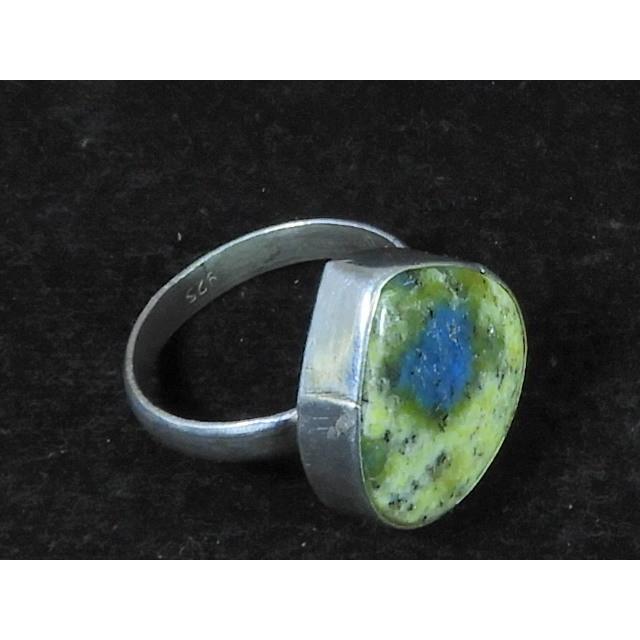 Natural K2 Jasper Solid 925 Sterling Silver Handmade Pear Ring Size US-10 MK-44