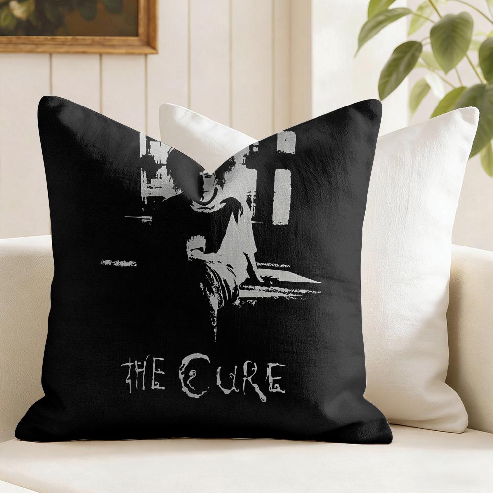 Vintage The CCure Rock Band Cushion Cover Natural Linen Double Sided Print Throw Pillow Case for Sofa Couch Home Decor