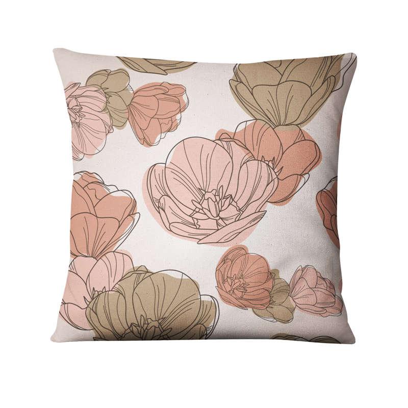 Art Beautiful Flower Print Pattern Cushion Cover for Home Living Room Sofa Bedroom Decoration Throw Pillow Cover