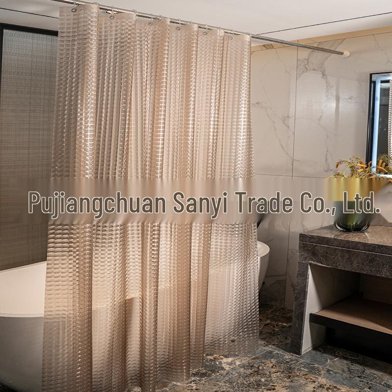 Blue Water Cube 3D PEVA Waterproof Shower Curtain