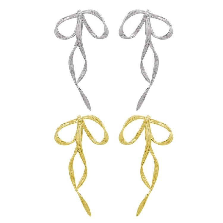 Bowknot Pendant Studs Earrings Butterfly Knot Earwears Ornament for Daily Wear