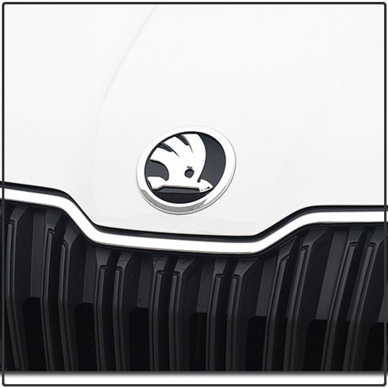 1Pcs 80/90/100MM Car Front Grille Logo Hood Badge Emblem Sticker For Skoda OCTAVIA RS FABIA KAMIQ KAROQ KODIAQ RAPID SCALA SUPERB
