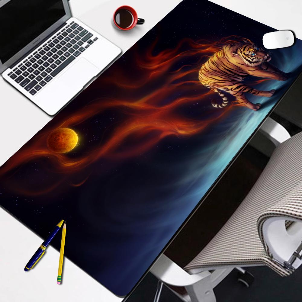 HYBXAXC Tiger Mousepad Gamer Pc Mouse Pad Gaming Accessories Desk Mat Computer Keyboard Mats Office Anime Extended Mouse Mat