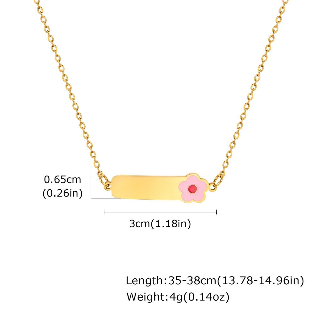 Letterable Personalized Stainless Steel Flat Cross Chain All Light Bending Brand Corroded Epoxy Heart Children'S Necklace Nc-1943