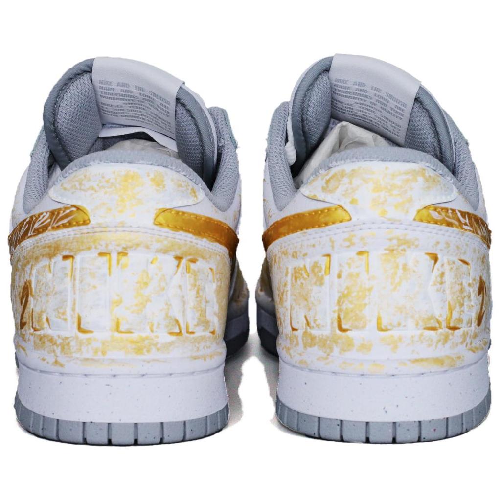 Nike Big Gold Legend Leather Abrasion Resistant Lightweight Low Top Skateboard Shoes Unisex White Gold 355152-106()