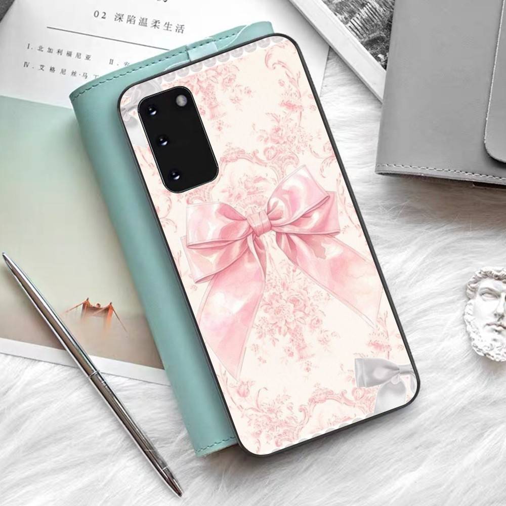 Pink Sweetheart Bowknot Cute Phone Case For Samsung S 9 10 20 21 22 23 30 23 24 Plus Lite Ultra FE S10lite Funda