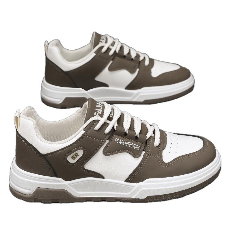 New Korean version trend board shoes student platform tide shoes leather surface men's shoes niche white shoes casual sports shoes running shoes