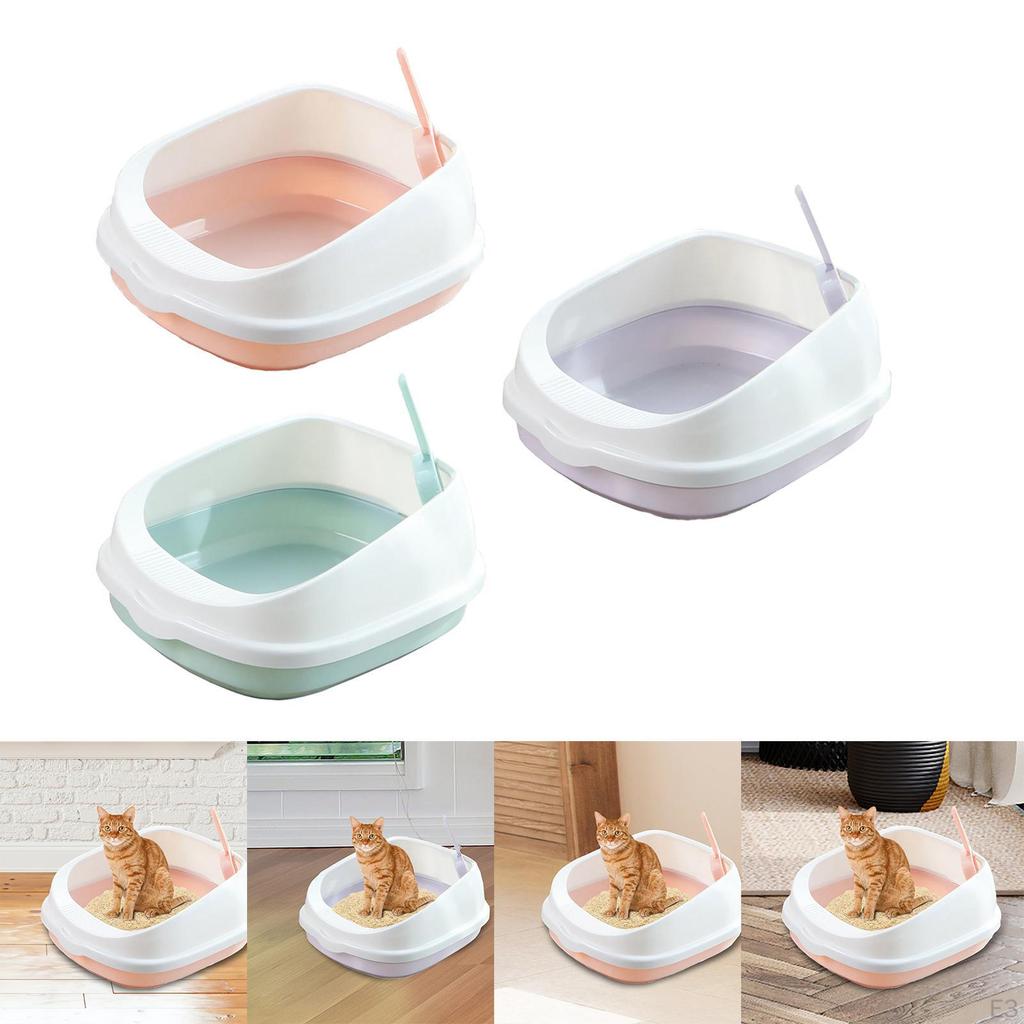 Cat Toilet Removable Large Semi-enclosed Litter Tray with for Cats