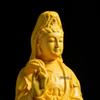 Hanlou Art Sculpture Buddhist Statue, Kannon Statue, Dragon-Riding Kannon, Dragon Kannon Ornament, Wood Carving, Buddhist Altar Statue, Prayer, Protec