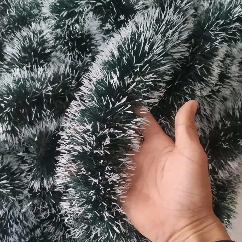 Zielone wstążki z trzciny cukrowej na Boże Narodzenie Girlanda DIY ozdoby choinkowe Zielone wstążki z trzciny cukrowej wiszący wianek dekoracja na przyjęcie domowe